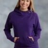 Ouray Womens Purple 100% Cotton USA Asymmetric Hoodie