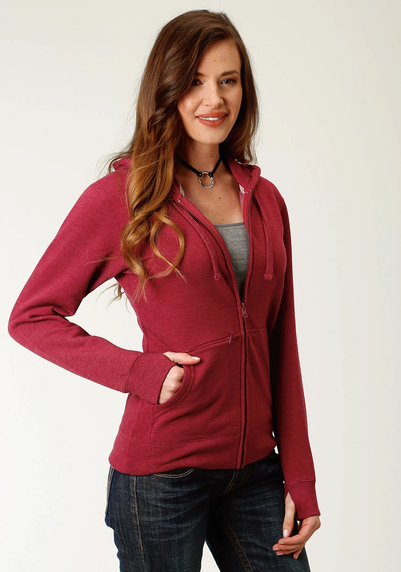 Ouray Womens Wine 100% Cotton USA Zip Hoodie 1 Ouray Womens Wine 100% Cotton USA Zip Hoodie