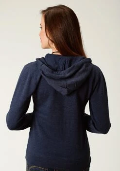 Ouray Womens Navy Heather 100% Cotton USA Zip Hoodie -Stetson Shop 0309801981383c