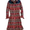 Tin Haul Womens Red Multi 100% Cotton Dash Aztec Print L/S Dress