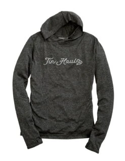 Tin Haul Womens Heather Grey Polyester Heart At The End Hoodie