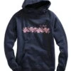 Tin Haul Womens Blue Cotton Blend Pink Floral Hoodie