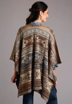 Stetson Womens Brown Multi Acrylic Aztec Poncho Sweater 5 Stetson Womens Brown Multi Acrylic Aztec Poncho Sweater -Stetson Shop 1102705396048c