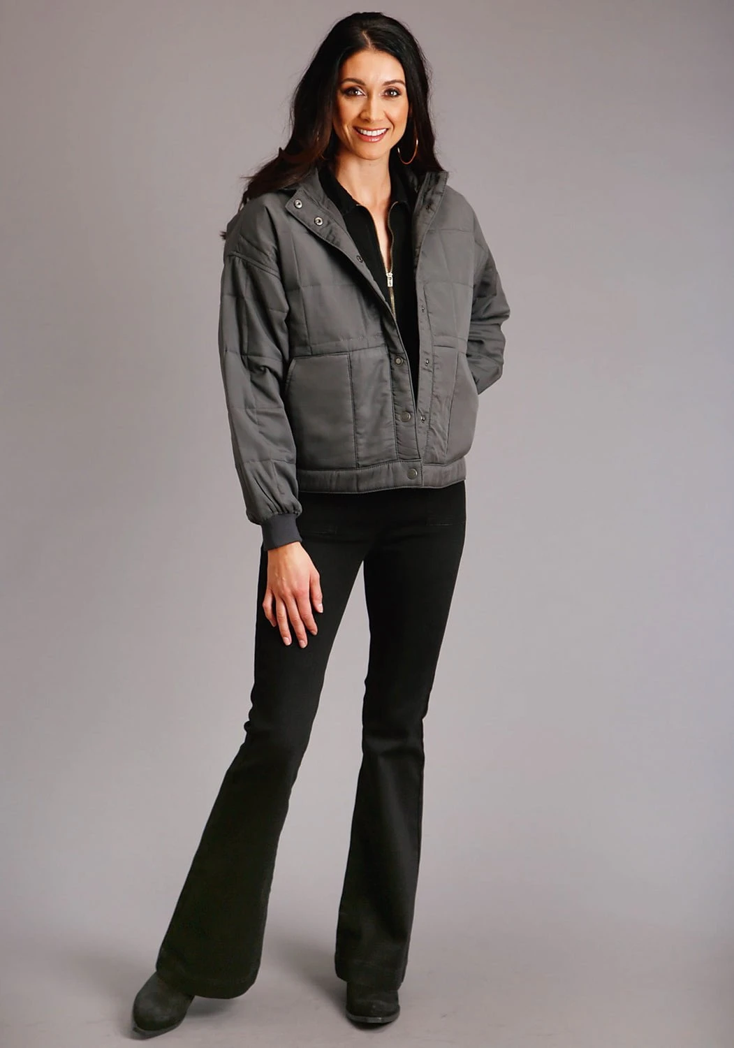 Stetson Womens Black Cotton Blend Stretchy Jumpsuit S/S Jumper 3 Stetson Womens Black Cotton Blend Stretchy Jumpsuit S/S Jumper - Image 3