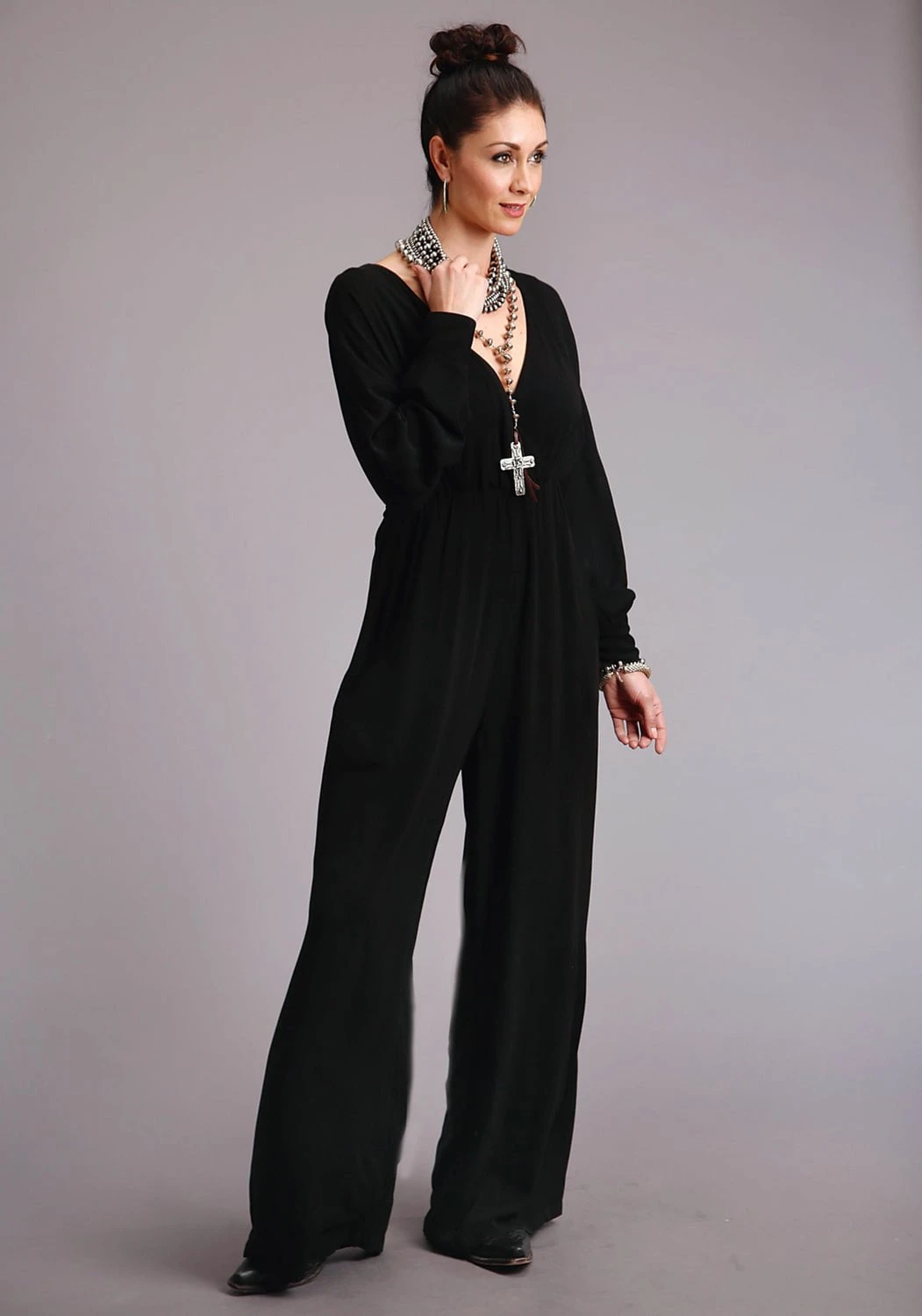 Stetson Womens Black Rayon/Nylon Wide Leg L/S Jumper 1 Stetson Womens Black Rayon/Nylon Wide Leg L/S Jumper