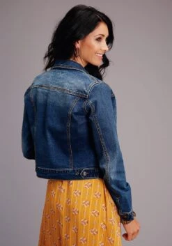 Stetson Womens Blue Cotton Blend Denim Straight Yoke Jacket 5 Stetson Womens Blue Cotton Blend Denim Straight Yoke Jacket -Stetson Shop 1109802020311c