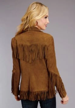 Stetson Womens Brown Leather Lamb Suede Fringe Jacket -Stetson Shop 1109805390048c