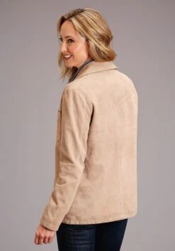 Stetson Womens Taupe Leather Notch Collar Jacket -Stetson Shop 1109805392005c