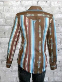 Rockmount Womens Brown Multi 100% Cotton Serape Pattern Western L/S Shirt
