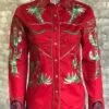 Rockmount Womens Red 100% Cotton Porter Wagoner L/S Shirt