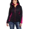 Cripple Creek Womens Black/Pink Polyester Two-Tone Softshell Jacket