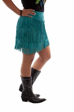 Scully Womens Turquoise Leather Tiered Fringe Skirt M 5 Scully Womens Turquoise Leather Tiered Fringe Skirt M -Stetson Shop L704 123 side 9ab88dc2 6aa3 49ce b785 3c0fb7262459