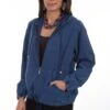 Scully Womens Dark Blue 100% Cotton Zip Front Hoodie