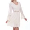 Scully Womens Ivory 100% Cotton Ladder Lace L/S Dress S