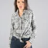 Kimes Ranch Womens San Mateo Flannel Pewter Cotton Blend L/S Shirt