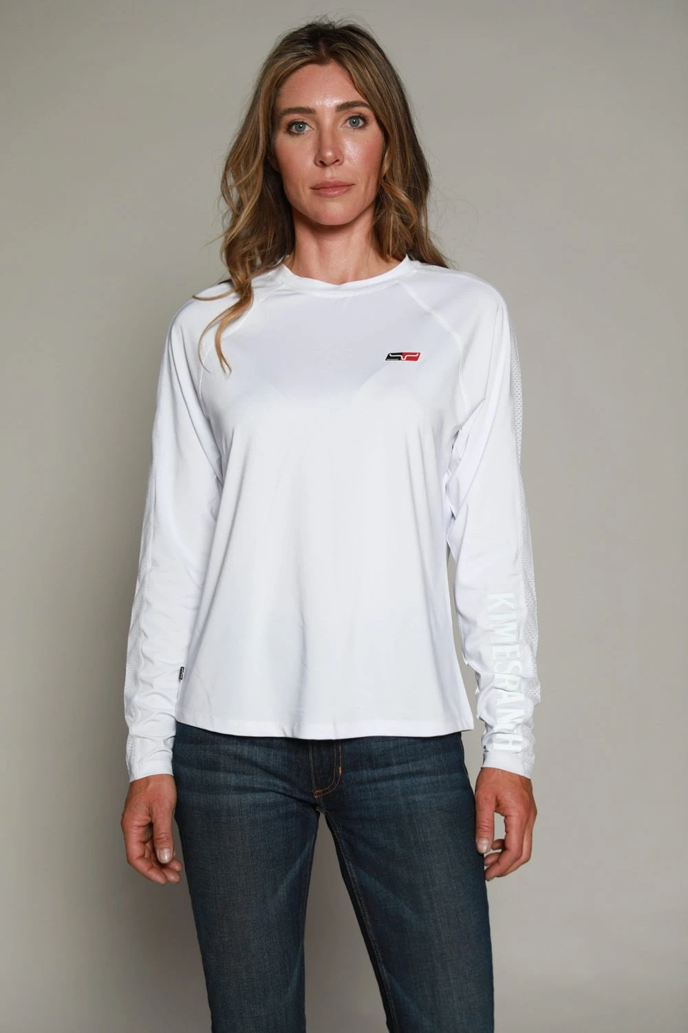 Kimes Ranch Womens K1 Tech Tee White Polyester Blend L/S T-Shirt 2 Kimes Ranch Womens K1 Tech Tee White Polyester Blend L/S T-Shirt - Image 2