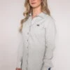 Kimes Ranch Womens Linville Solid Shirt Grey Cotton Blend L/S Western