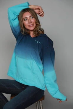 Kimes Ranch Womens Santa Fe Fleece Navy 100% Cotton L/S Hoodie