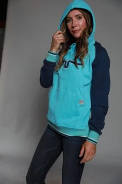 Kimes Ranch Womens Summer Love Fleece Blue Cotton Blend L/S Hoodie -Stetson Shop summer love hood blue womens 3 scaled 2
